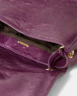 Hot Sac Flore En Cuir Naplack - Myrtille Femmes Sacs Et Pochettes