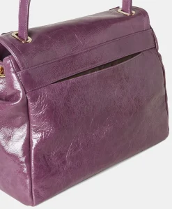 Hot Sac Flore En Cuir Naplack - Myrtille Femmes Sacs Et Pochettes