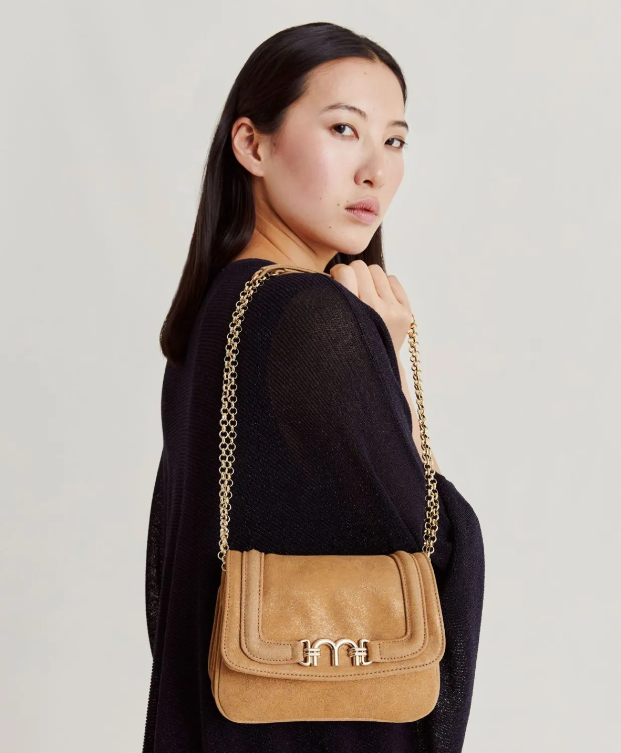 Online Sac Mimi Flore En Cuir Lame - Caramel Femmes Sacs Et Pochettes