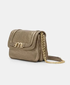 Best Sac Mimi Flore En Cuir Lame - Gunmetal Femmes Sacs Et Pochettes
