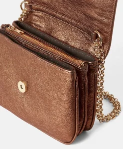Sale Sac Mimi Flore En Cuir Lame - Bronze Femmes Sacs Et Pochettes