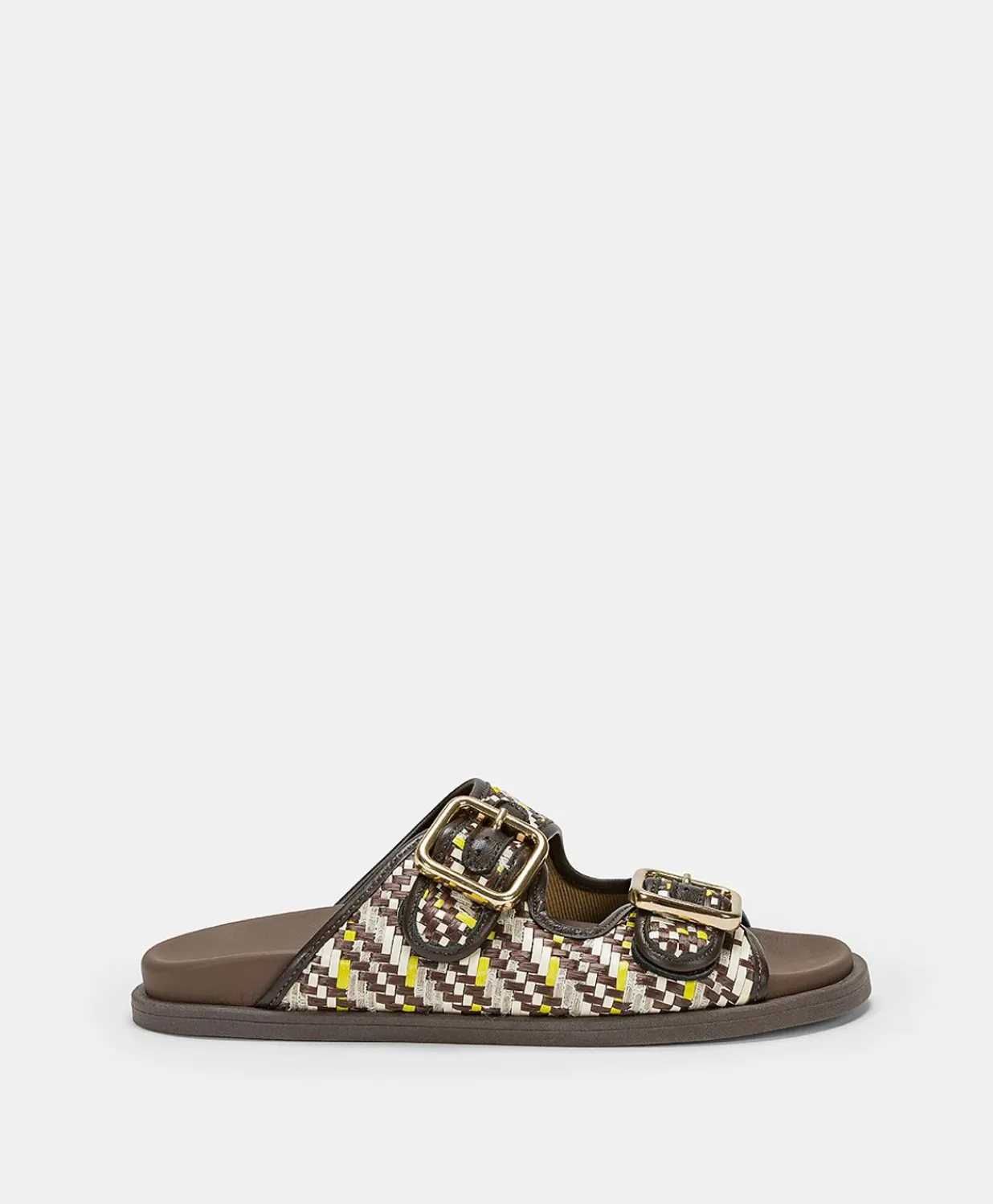 Hot Sandales Chamorro Avec Tissage - Marron / Multicolore Femmes Chaussures