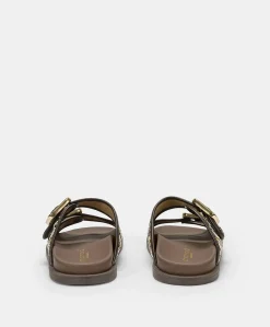 Hot Sandales Chamorro Avec Tissage - Marron / Multicolore Femmes Chaussures