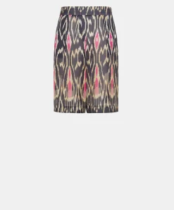 Outlet Short Nina En Lin Viscose - Bleu Multicolore Femmes Costumes Et Costumes