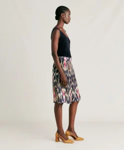 Outlet Short Nina En Lin Viscose - Bleu Multicolore Femmes Costumes Et Costumes