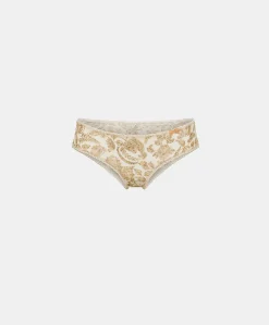 Outlet Slip Hamac En Nylon Imprime - Creme / Multicolore Femmes Slips