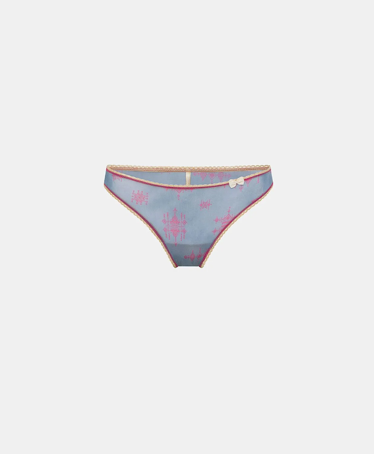 Sale Slip Nylon Imprime Arca - Bleutte/Fuchsia Femmes Slips