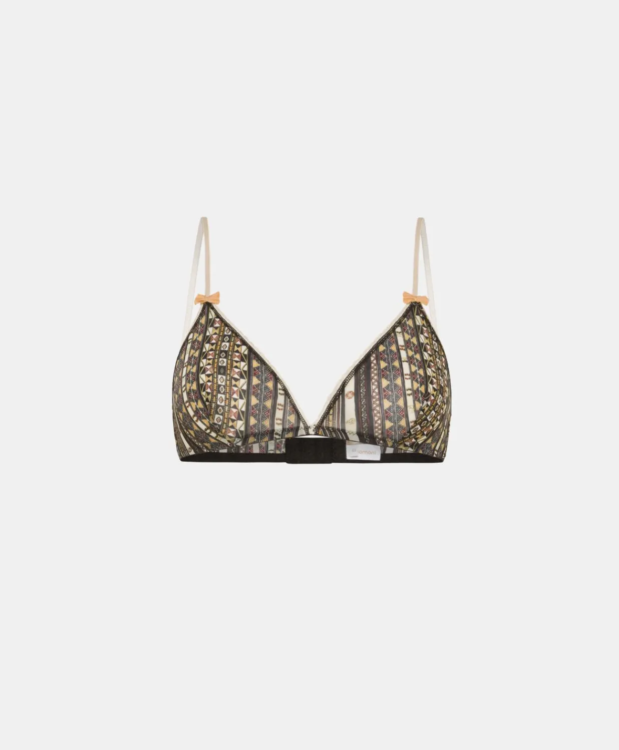 Outlet Soutien-Gorge En Nylon Imprime Amethist - Multicolore Noir Femmes Bras