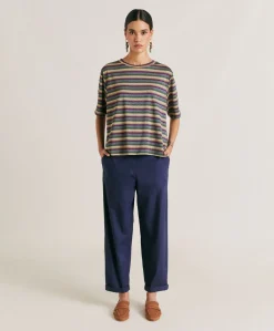 Clearance Thirt Iora En Jersey Lurex Raye - Vert Multicolore Femmes T-Shirts Et Hauts