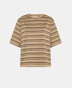 Clearance Thirty Iora En Jersey Lurex Raye - Rouille Multicolore Femmes T-Shirts Et Hauts