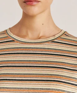 Clearance Thirty Iora En Jersey Lurex Raye - Rouille Multicolore Femmes T-Shirts Et Hauts