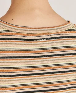 Clearance Thirty Iora En Jersey Lurex Raye - Rouille Multicolore Femmes T-Shirts Et Hauts