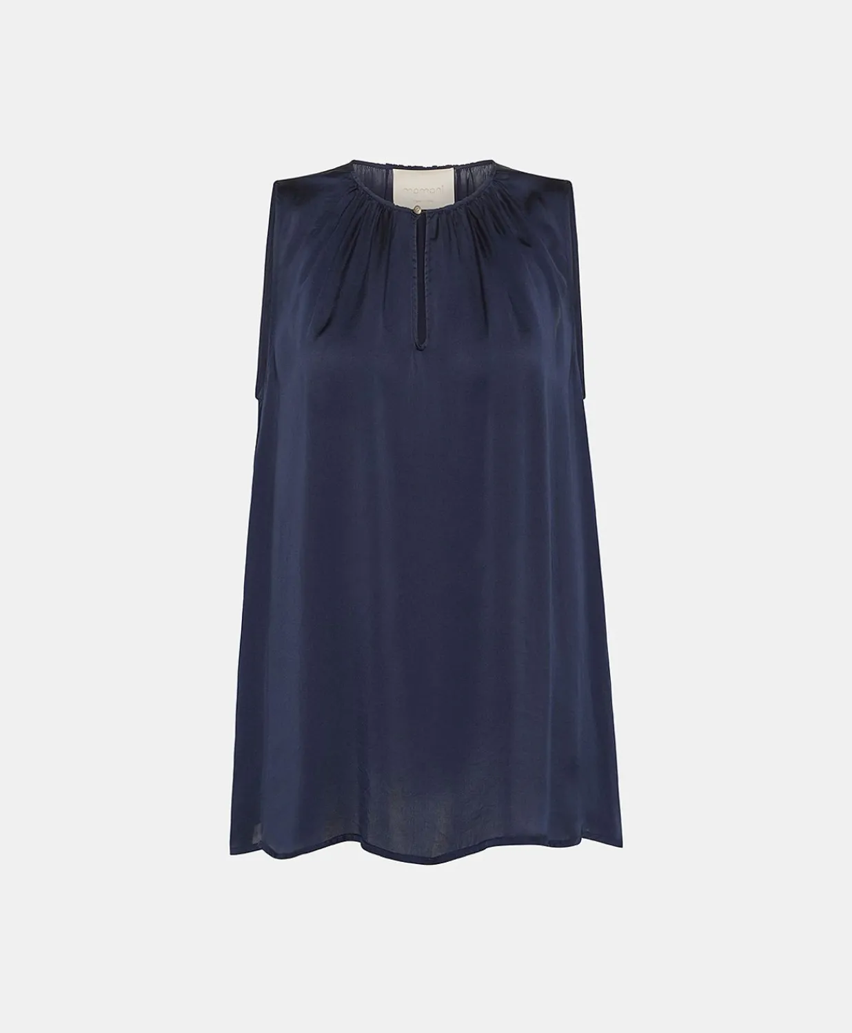 New Top Cris En Soie Unie - Bleu Nuit Femmes T-Shirts Et Hauts