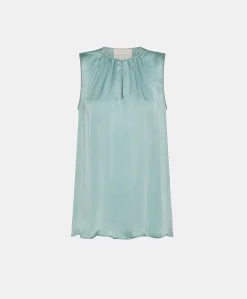 Outlet Top Cris En Soie Unie - Ceruleen Femmes T-Shirts Et Hauts