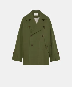 Best Trench-Coat En Coton Gazania - Vert Femmes Trenchs Et Manteaux