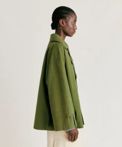 Best Trench-Coat En Coton Gazania - Vert Femmes Trenchs Et Manteaux