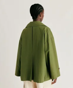 Best Trench-Coat En Coton Gazania - Vert Femmes Trenchs Et Manteaux