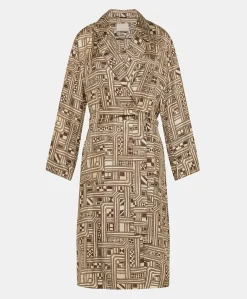 Trench-Coat En Serge De Soie Bados - Beige/Tabac Femmes Trenchs Et Manteaux