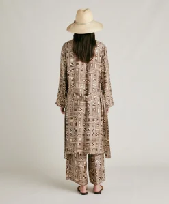 Trench-Coat En Serge De Soie Bados - Beige/Tabac Femmes Trenchs Et Manteaux