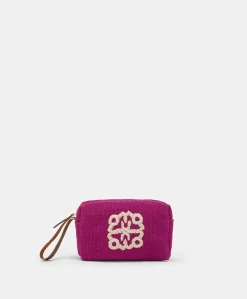 Clearance Trousse A Maquillage Pira En Toile Avec Broderie - Cyclamen Femmes Sacs Et Pochettes