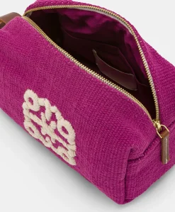 Clearance Trousse A Maquillage Pira En Toile Avec Broderie - Cyclamen Femmes Sacs Et Pochettes