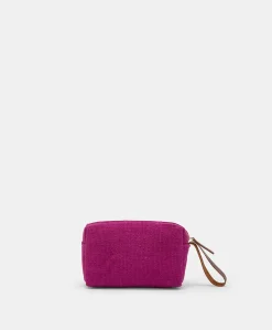Clearance Trousse A Maquillage Pira En Toile Avec Broderie - Cyclamen Femmes Sacs Et Pochettes