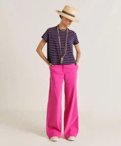 Clearance T-Shirt En Jersey Raye Lottie - Fuchsia/Bleu Femmes T-Shirts Et Hauts