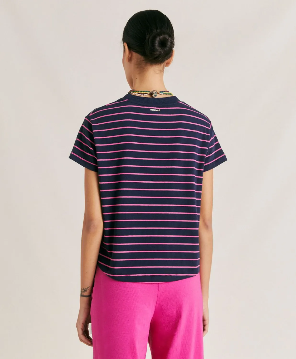 Clearance T-Shirt En Jersey Raye Lottie - Fuchsia/Bleu Femmes T-Shirts Et Hauts