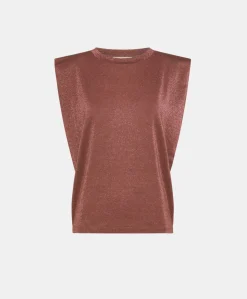 Online T-Shirt Enna En Jersey Lurex - Terre Cuite Femmes T-Shirts Et Hauts