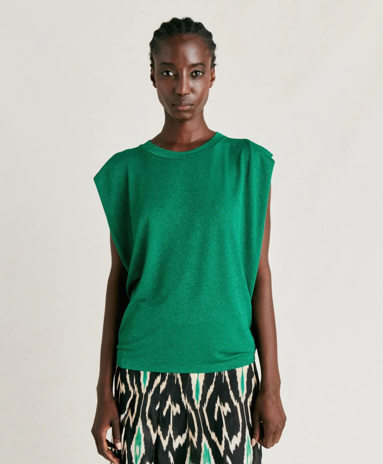 Outlet Tshirt Enna Lurex Jersey - Emeraude Femmes T-Shirts Et Hauts