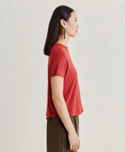 Clearance Tshirt Jersey En Lin Lottie - Amarante Femmes T-Shirts Et Hauts
