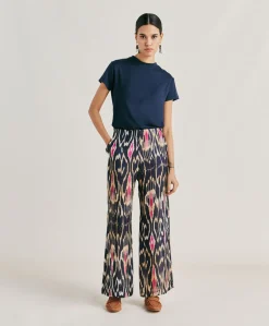 Outlet Tshirt Jersey En Lin Lottie - Bleu Nuit Femmes T-Shirts Et Hauts