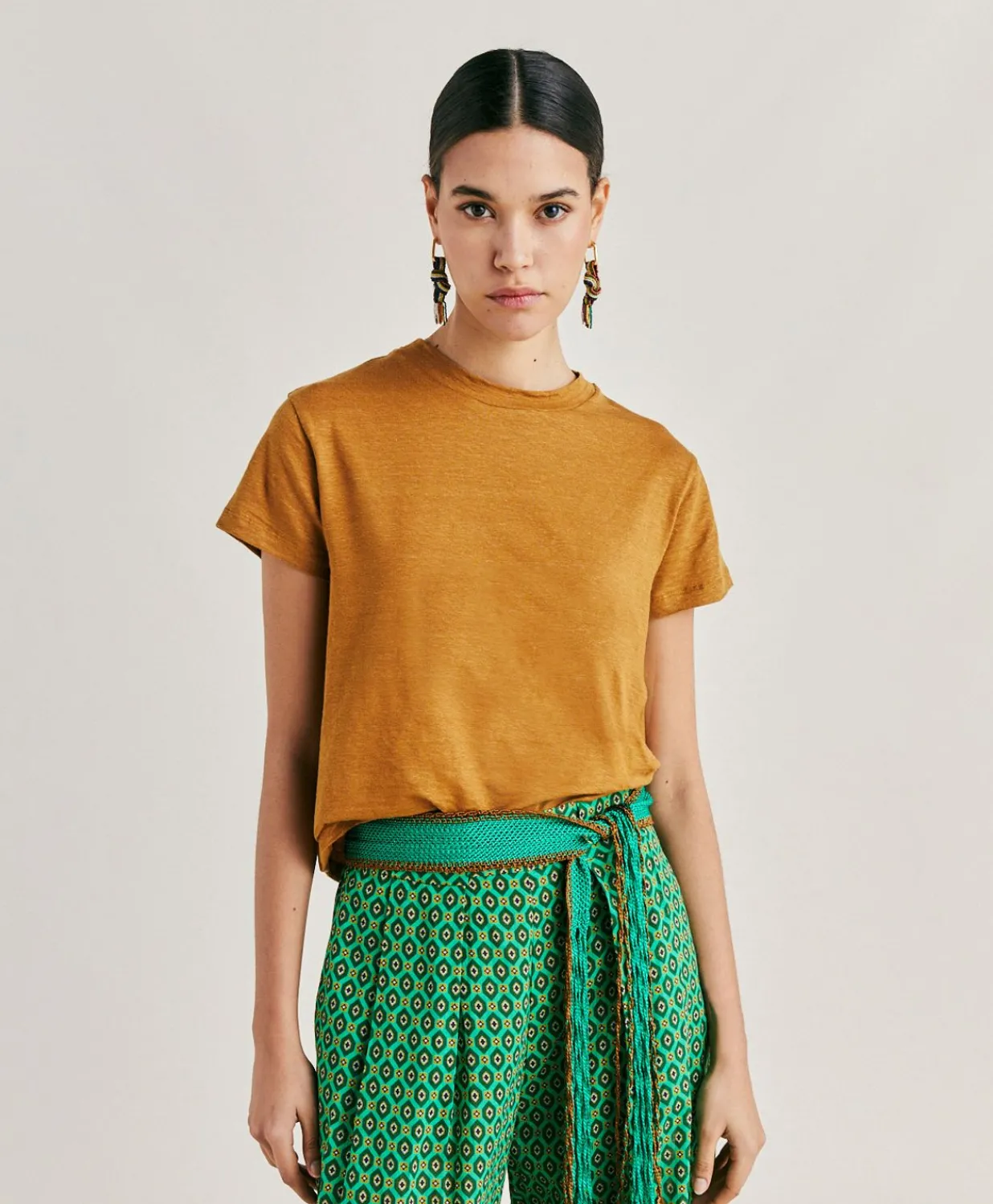 Best Tshirt Jersey Lin Lottie - Caramel Femmes T-Shirts Et Hauts