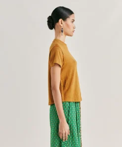 Best Tshirt Jersey Lin Lottie - Caramel Femmes T-Shirts Et Hauts