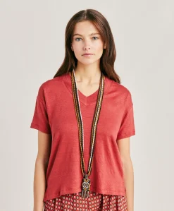 Discount Tshirt Nancy En Jersey De Lin - Amarante Femmes T-Shirts Et Hauts