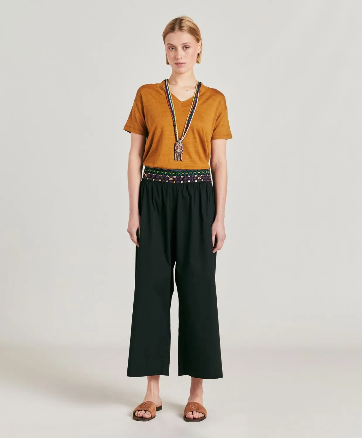 Online T-Shirt Nancy En Jersey Lin - Caramel Femmes T-Shirts Et Hauts