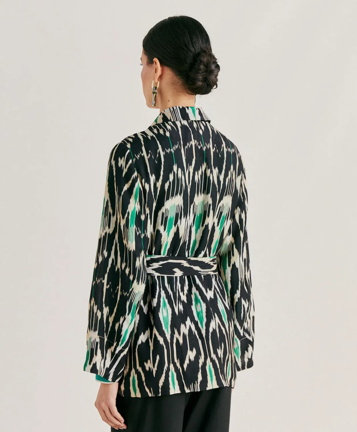 Discount Veste Cristal En Lin Viscose - Noir Multicolore Femmes Vestes