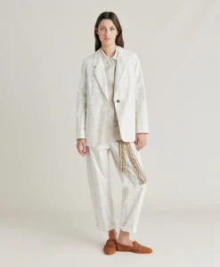 Veste Dayton Check Seersucker - Creme/Boue Femmes Costumes Et Costumes