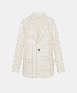 Veste Dayton Check Seersucker - Creme/Boue Femmes Costumes Et Costumes