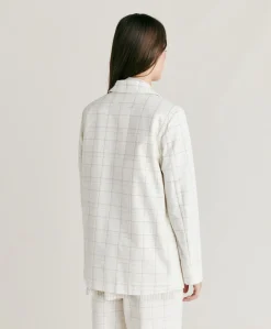 Veste Dayton Check Seersucker - Creme/Boue Femmes Costumes Et Costumes
