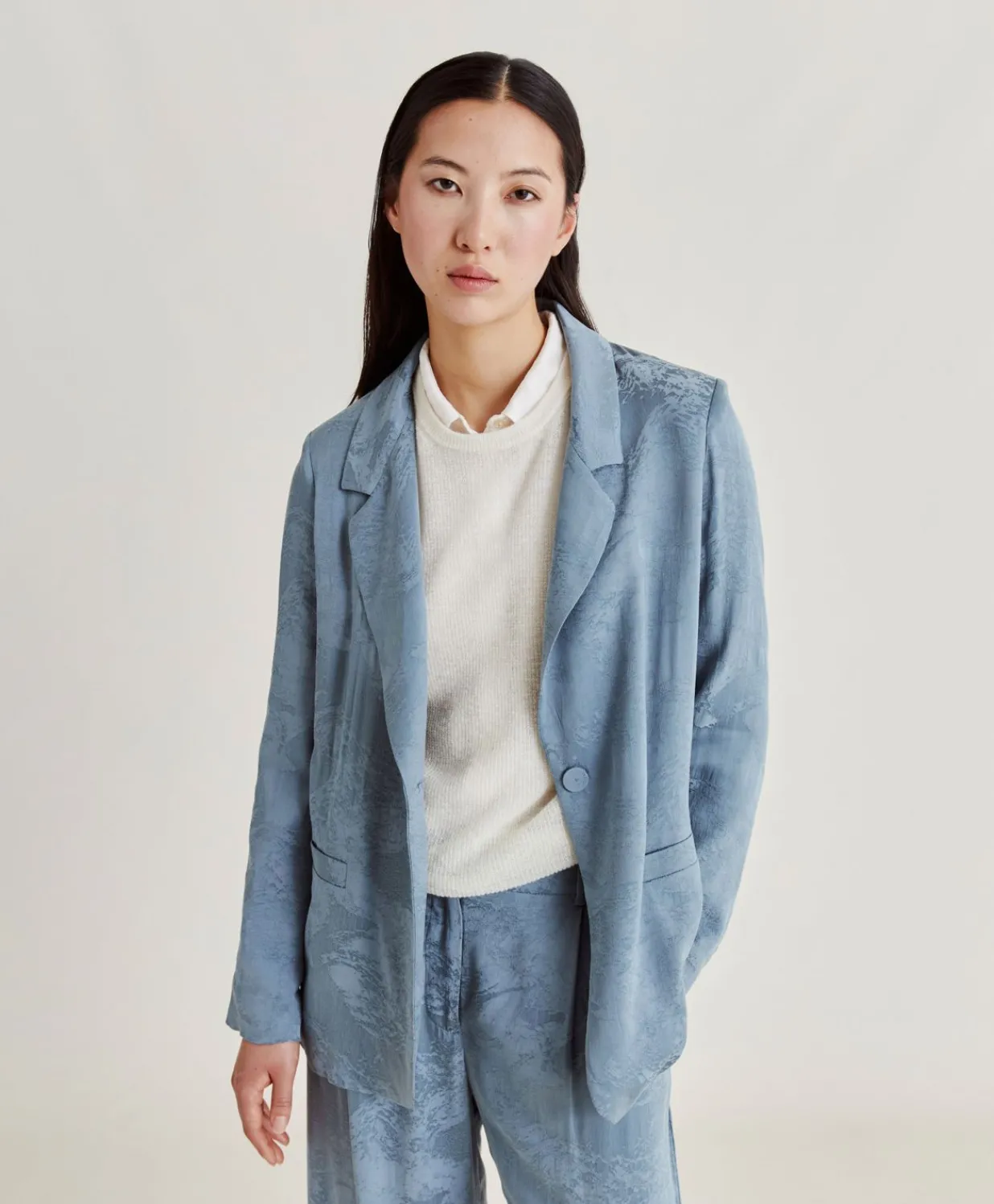 Discount Veste Dayton Cupro Jacquard - Ciel Femmes Costumes Et Costumes