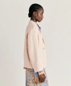 Veste En Lin Epais Emma - Saumon Femmes Vestes