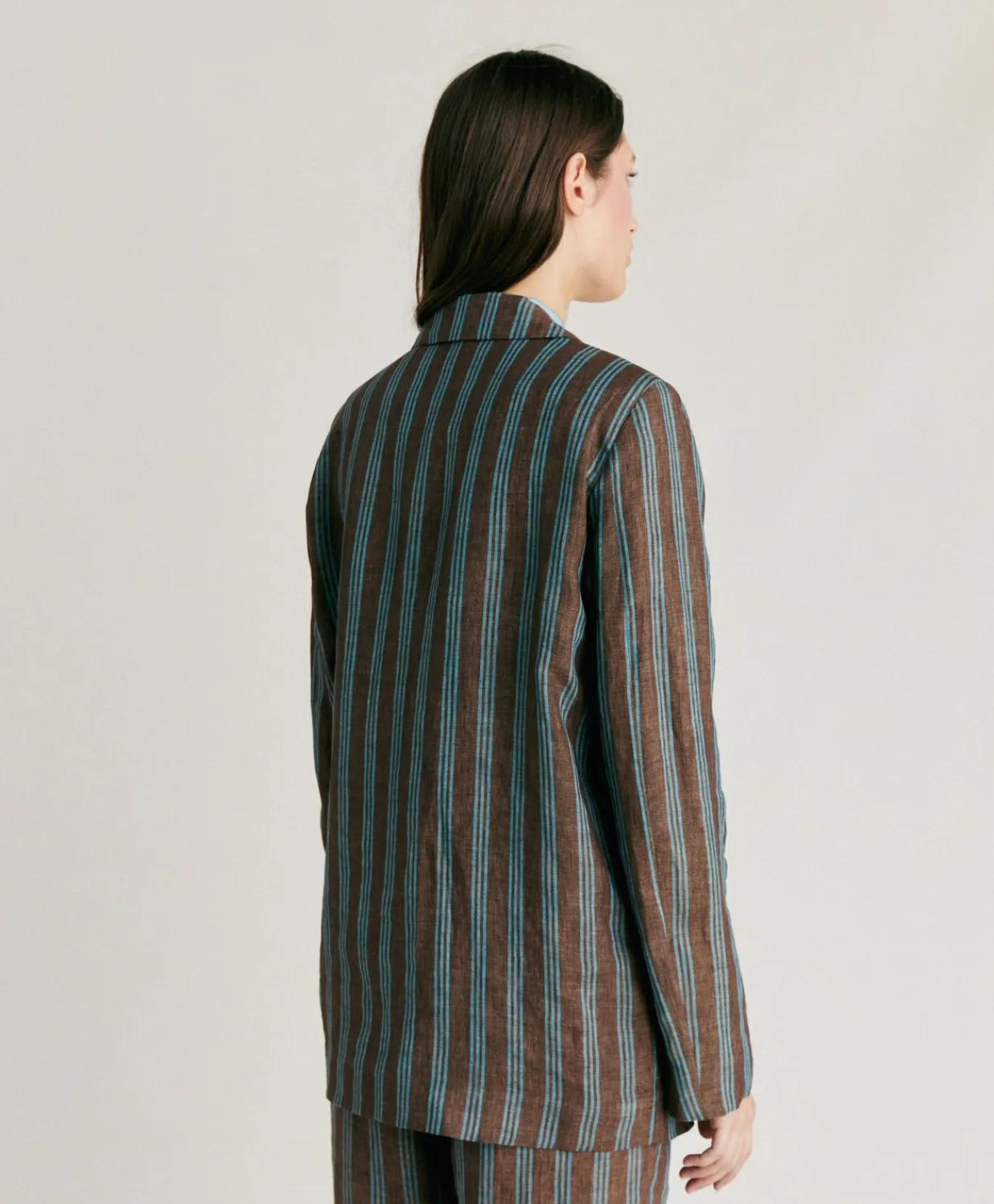 Discount Veste En Lin Raye Dayton - Marron/Aqua Femmes Costumes Et Costumes