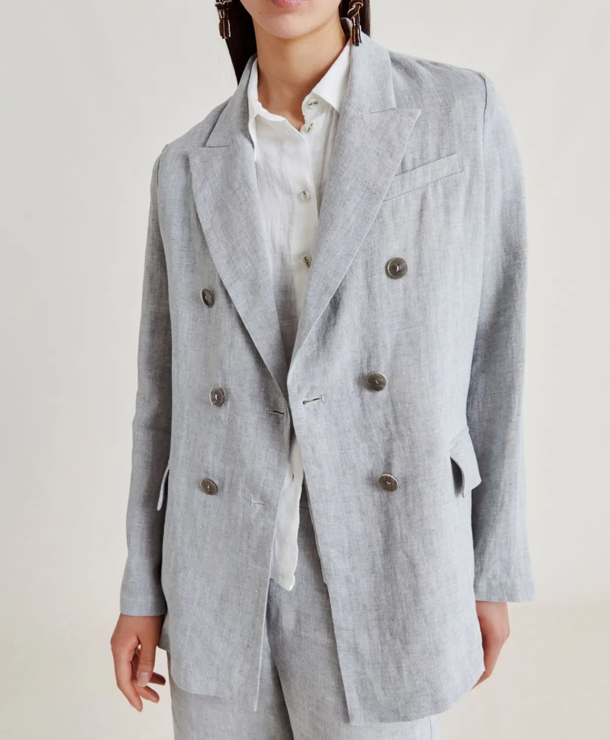 Sale Veste Lilia En Lin Lurex - Gris Femmes Costumes Et Costumes