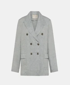 Sale Veste Lilia En Lin Lurex - Gris Femmes Costumes Et Costumes