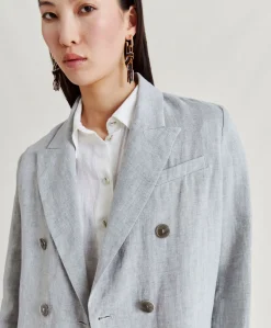 Sale Veste Lilia En Lin Lurex - Gris Femmes Costumes Et Costumes
