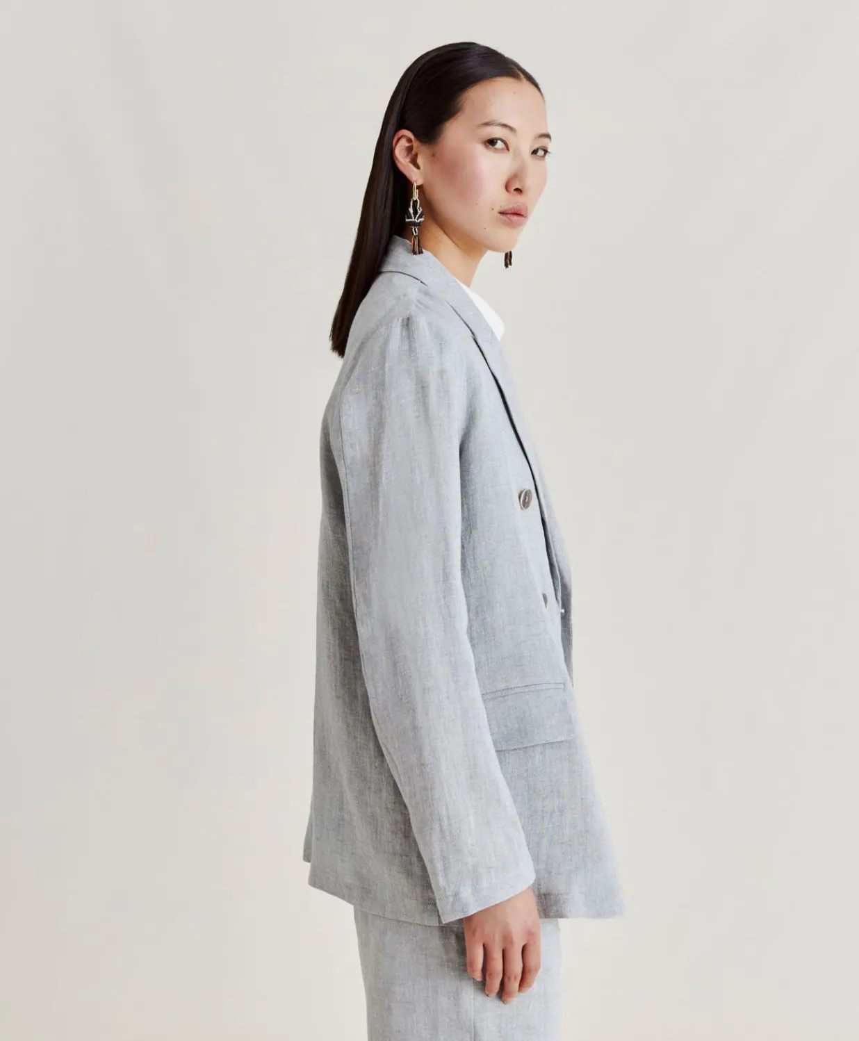 Sale Veste Lilia En Lin Lurex - Gris Femmes Costumes Et Costumes