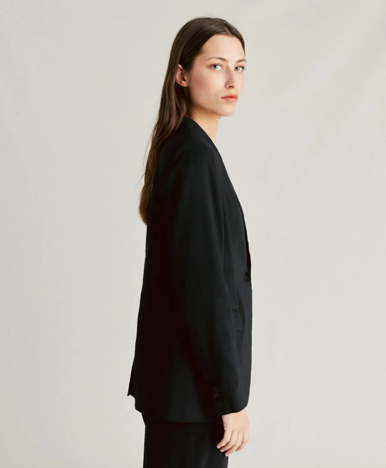 Hot Veste Lunel En Lin Coton - Noir Femmes Costumes Et Costumes