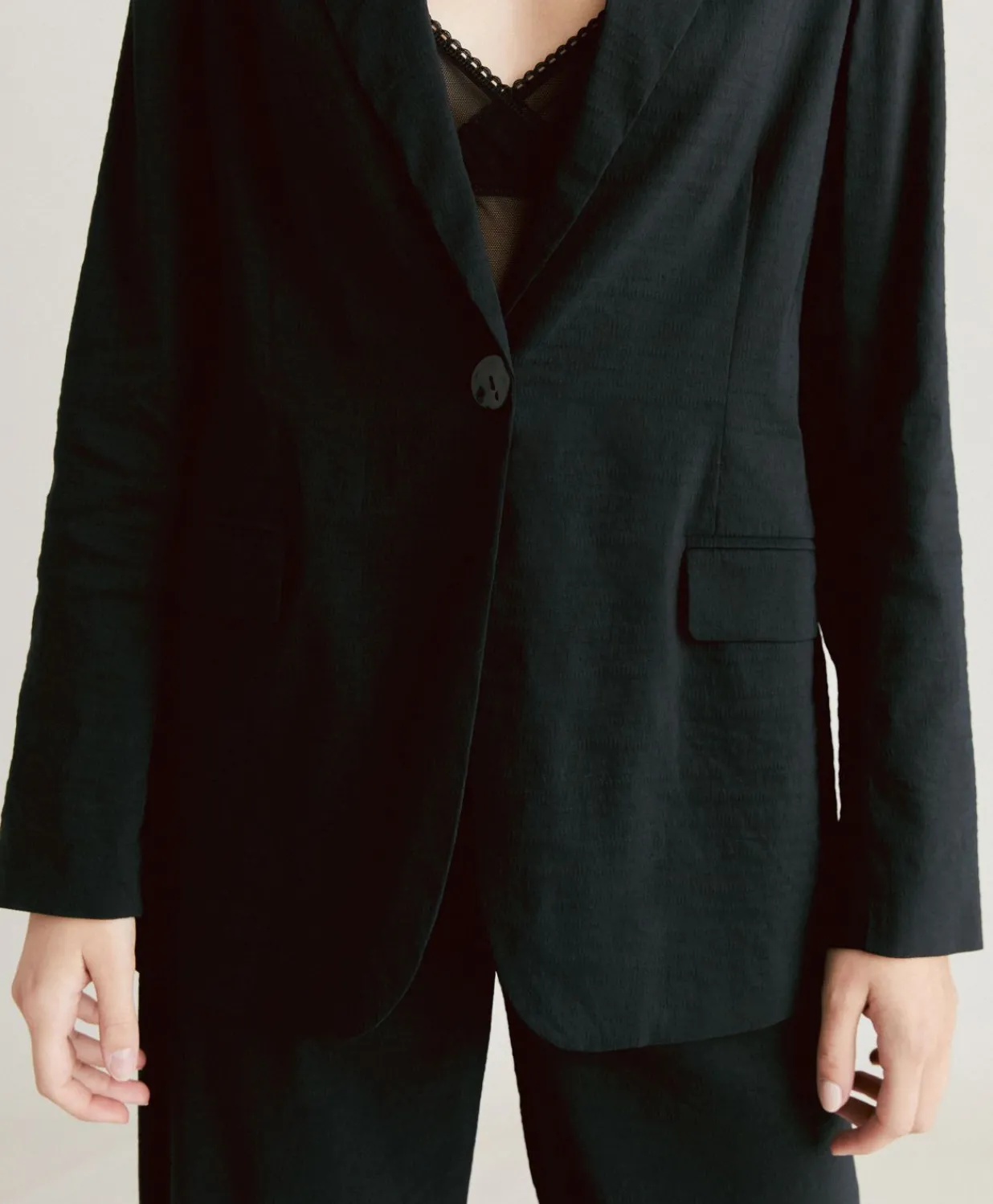 Hot Veste Lunel En Lin Coton - Noir Femmes Costumes Et Costumes