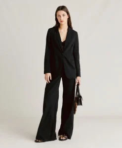 Hot Veste Lunel En Lin Coton - Noir Femmes Costumes Et Costumes